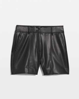 High Rise Faux Leather Tailored Shorts | White House Black Market